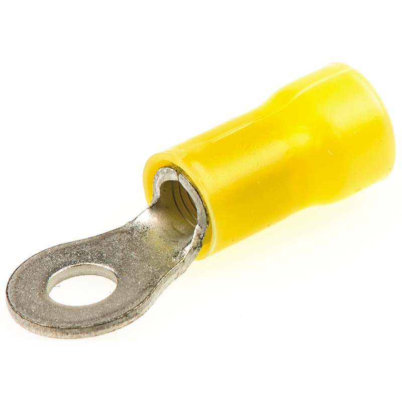 50 pcs - TE Connectivity, PLASTI-GRIP Insulated Ring Terminal, M4 Stud Size, 2.6mm² to 6.6mm² Wire Size, Yellow