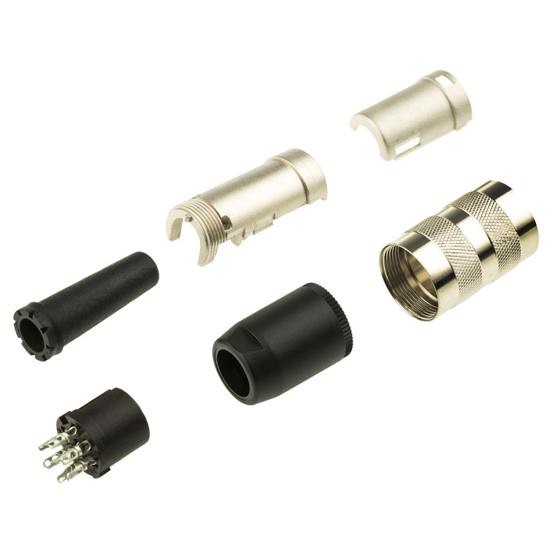 1 pcs - Amphenol, signalmate C091 7 Pole M16 Din Socket, 5.0A, 300 V IP40, Screw On, Cable Mount