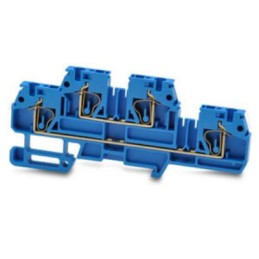 1 Box of 5 - RS PRO Blue Feed Through Terminal Block, 2.5mm², 2-Level, Cage Clamp Termination