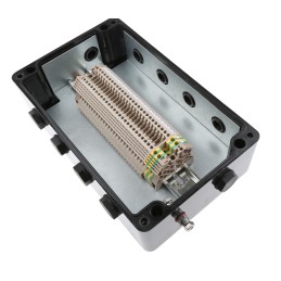 1 pcs - CE-TEK CEP Series Black Polyester Junction Box, IP66, 26 Terminals, ATEX, 260 x 160 x 90mm