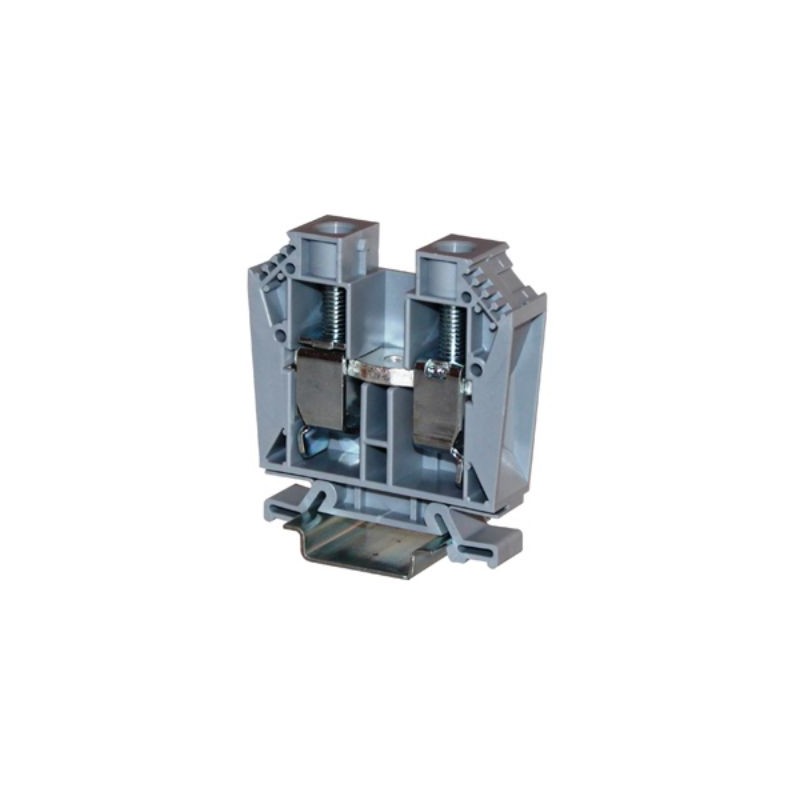 1 Box of 5 - RS PRO Grey Feed Through Terminal Block, 50mm², 1-Level, Cage Clamp Termination