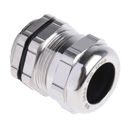 1 pcs - RS PRO Metallic Nickel Plated Brass Cable Gland, M25 Thread, 10mm Min, 16mm Max, IP68