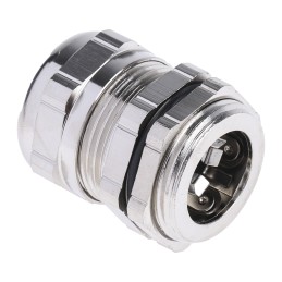 1 pcs - RS PRO Metallic Nickel Plated Brass Cable Gland, M25 Thread, 10mm Min, 16mm Max, IP68