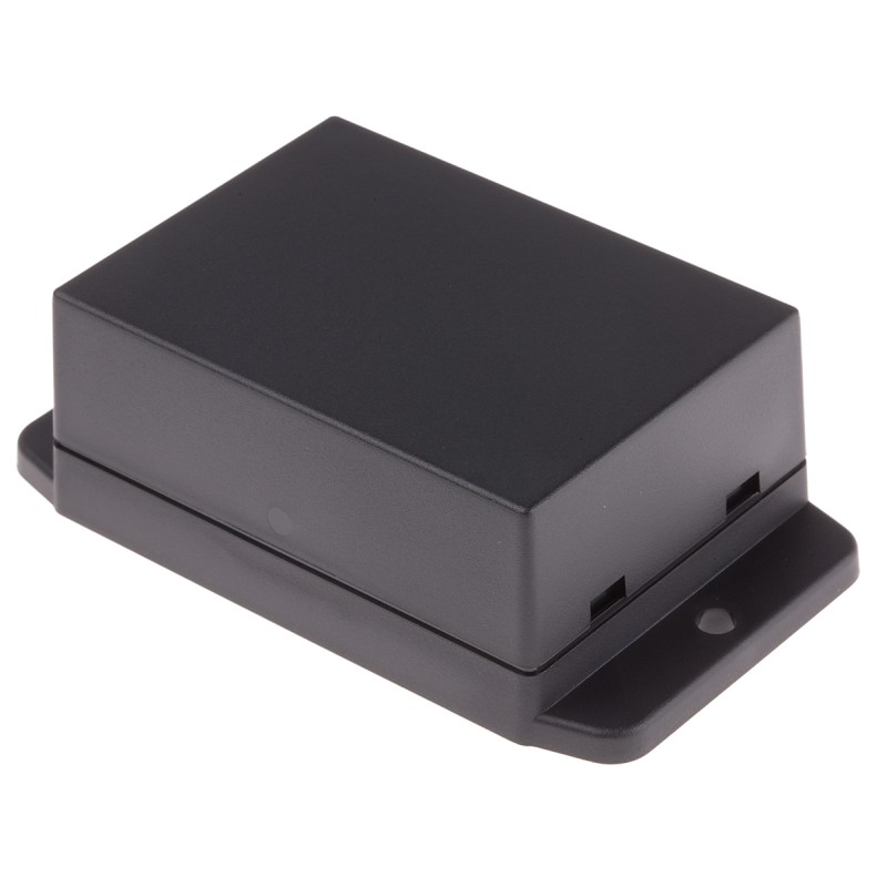 1 pcs - RS PRO Black ABS Enclosure, Flanged, Black Lid, 70 x 50 x 29mm