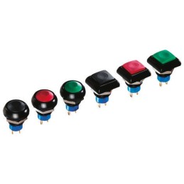 1 pcs - APEM Push Button Switch, Momentary, Panel Mount, 12mm Cutout, SPST, 48V ac, IP67