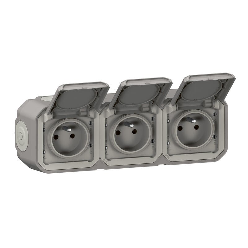 1 Box of 5 - Legrand Grey Plug Socket, NF Socket