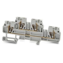 1 Box of 5 - RS PRO Grey Feed Through Terminal Block, 2.5mm², 2-Level, Cage Clamp Termination