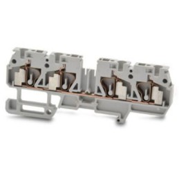 1 Box of 5 - RS PRO Grey Feed Through Terminal Block, 2.5mm², 1-Level, Spring Termination