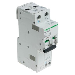 1 pcs - Schneider Electric RCBO, 16A Current Rating, 1P+N Poles, 30mA Trip Sensitivity, Type C, Acti 9 Range