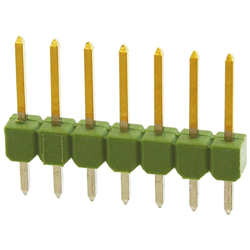 500 pcs - TE Connectivity AMPMODU MOD II Series Straight Through Hole Pin Header, 7 Contact(s), 2.54mm Pitch, 1 Row(s), Unshroud