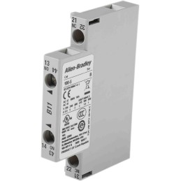 1 pcs - Allen Bradley Auxiliary Contact, 2 Contact, 1NC + 1NO, Side Mount