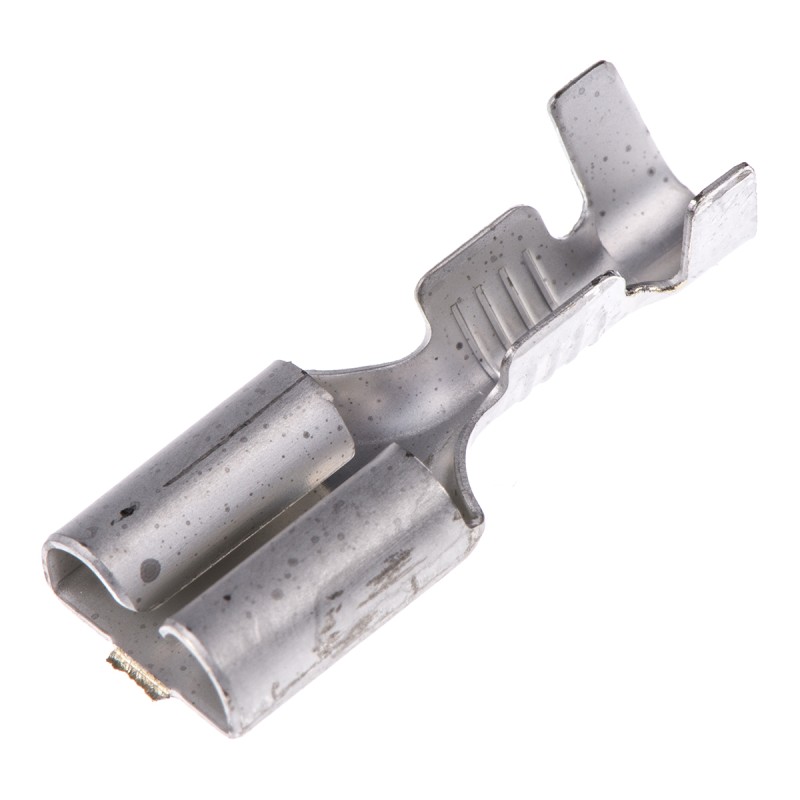 100 pcs - TE Connectivity FASTON .250 Uninsulated Female Spade Connector, Receptacle, 6.35 x 0.8mm Tab Size, 0.5mm² to 2.27mm²