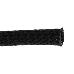 1 Bag of 5 M - RS PRO Expandable Braided PET Black Cable Sleeve, 10mm Diameter, 5m Length
