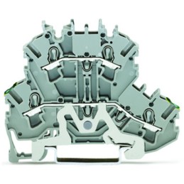 1 Box of 50 - Wago TOPJOB S, 2002 Series Grey Feed Through Terminal Block, 2.5mm², Double-Level, Push-In Cage Clamp Termination,