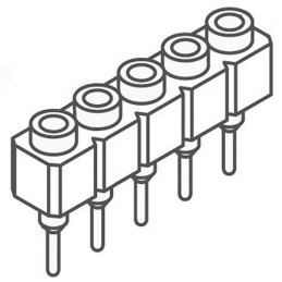 1 pcs - Samtec SS Series Straight Through Hole Mount PCB Socket, 5-Contact, 1-Row, 2.54mm Pitch, Solder Termination