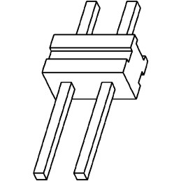 3000 pcs - TE Connectivity AMPMODU MOD II Series Straight Through Hole Pin Header, 2 Contact(s), 2.54mm Pitch, 1 Row(s), Unshrou