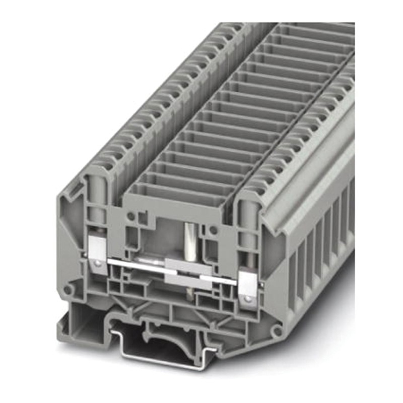 1 Box of 50 - Phoenix Contact UT 6-T-HV Series Grey Test Disconnect Terminal Block, 0.2 - 10mm², Single-Level, Screw