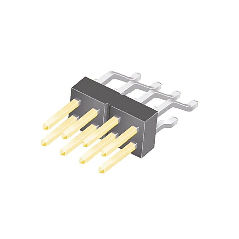 1 pcs - Samtec TSM Series Right Angle Surface Mount Pin Header, 8 Contact(s), 2.54mm Pitch, 2 Row(s), Unshrouded