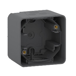 1 pcs - Schneider Electric Mureva Styl Grey Back Boxes, NF, 1 Gangs, 54 x 76 x 76mm