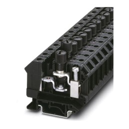 1 Box of 50 - Phoenix Contact UK 10-DREHSI-EX (5X20) Series Black Fused DIN Rail Terminal, 0.5 - 16mm², Single-Level, Screw