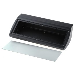 1 pcs - METCASE Unidesk Series Black Aluminium Desktop Enclosure, Sloped Front, 400 x 200 x 102mm