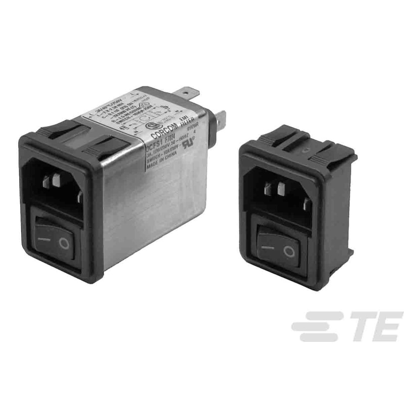 36 pcs - TE Connectivity 10A, 250 V ac Snap-In IEC Inlet Filter 10CFS1, Faston