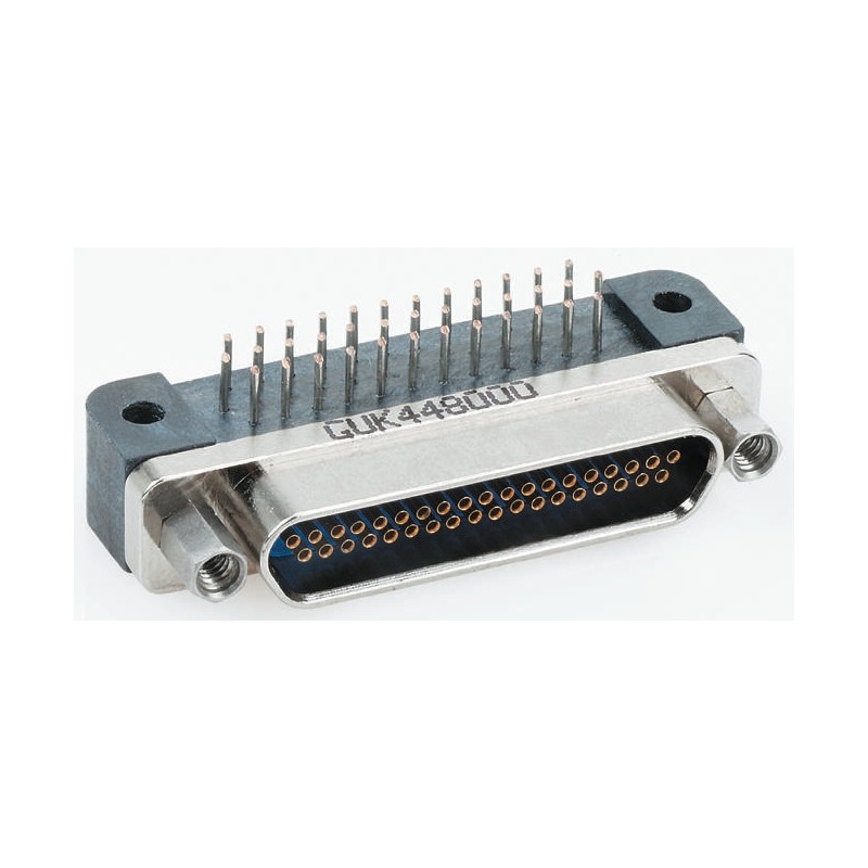 1 pcs - Glenair GMR7590 37 Way Right Angle Through Hole D-sub Connector Socket, 1.91mm Pitch