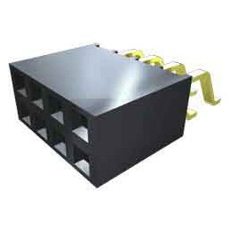 1 pcs - Samtec SMH Series Straight Surface Mount PCB Socket, 10-Contact, 2-Row, 2.54mm Pitch, Solder Termination