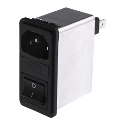 40 pcs - Schaffner 4A, 250 V ac Male Snap-In IEC Filter 2 Pole FN285-4-06, Faston 1 Fuse