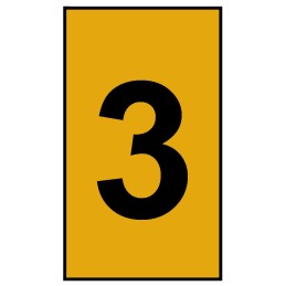 1 Bag of 250 - HellermannTyton Ovalgrip Slide On Cable Markers, Black on Orange, Pre-printed '3', 1.8 - 3.6mm Cable