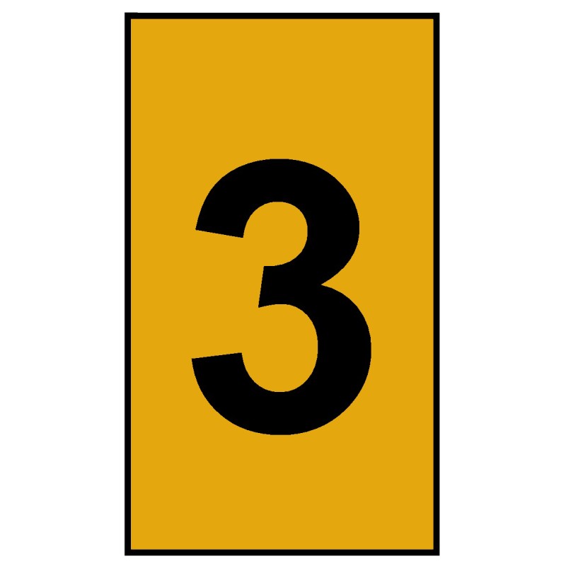 1 Bag of 250 - HellermannTyton Ovalgrip Slide On Cable Markers, Black on Orange, Pre-printed '3', 1.8 - 3.6mm Cable