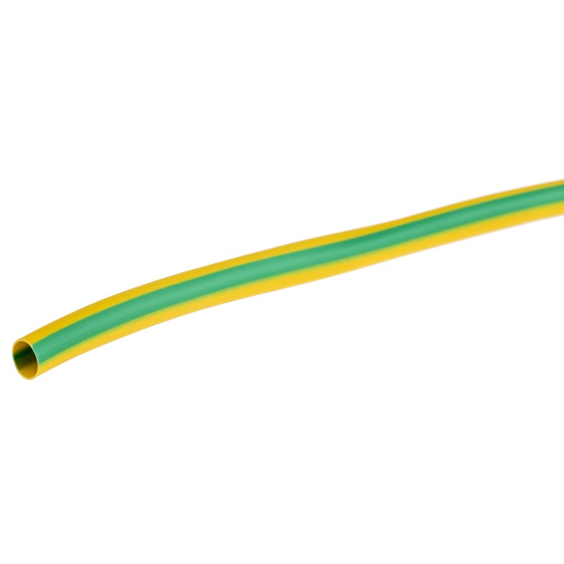 10 pcs - RS PRO PVC Green, Yellow Cable Sleeve, 6mm Diameter, 10m Length
