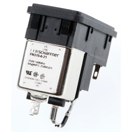 40 pcs - Schaffner 6A, 250 V ac Male Snap-In IEC Filter FN370-6-21, Solder 1 Fuse