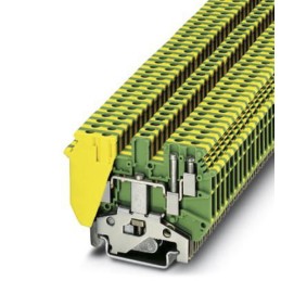 1 pcs - Phoenix Contact UDK 3-PE Series Green/Yellow Earth Terminal Block, Double-Level, Screw Termination