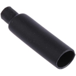 1 Bag of 50 - HellermannTyton Adhesive Lined End Cap, Black 6mm Sleeve Dia. x 25mm Length 3:1 Ratio, PEC Series