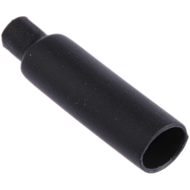 1 Bag of 50 - HellermannTyton Adhesive Lined End Cap, Black 6mm Sleeve Dia. x 25mm Length 3:1 Ratio, PEC Series