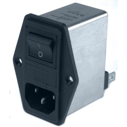 40 pcs - Schaffner 7.2A, 250 V ac Male Flange Mount IEC Inlet Filter 2 Pole FN283-6-06, Faston 1 Fuse