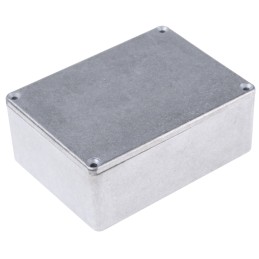 1 pcs - Hammond 1590 Series Natural Die Cast Aluminium Enclosure, IP65, Natural Lid, 110 x 82 x 44mm