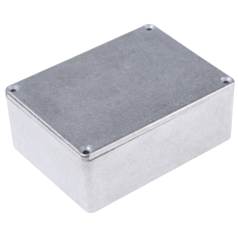 1 pcs - Hammond 1590 Series Natural Die Cast Aluminium Enclosure, IP65, Natural Lid, 110 x 82 x 44mm