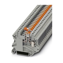 1 Box of 50 - Phoenix Contact UT 4-MT-EX Series Grey Knife Disconnect Terminal Block, 0.14 - 6mm², Single-Level, Screw