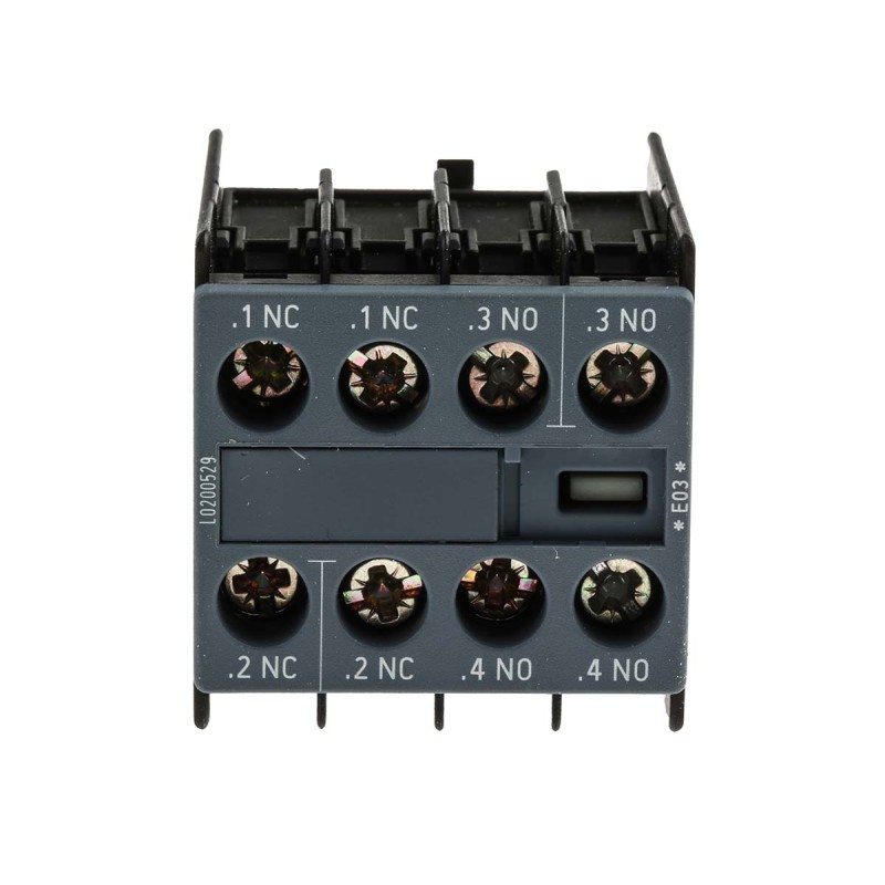 1 pcs - Siemens Auxiliary Contact, 4 Contact, 2NC + 2NO, Snap-On, Sirius Innovation