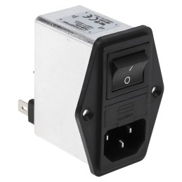 40 pcs - Schaffner 4A, 250 V ac Male Panel Mount IEC Filter 2 Pole FN284-4-06, Faston 2 Fuse