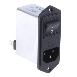 40 pcs - Schaffner 6A, 250 V ac Male Panel Mount IEC Filter 2 Pole FN282-6-06, Faston 2 Fuse