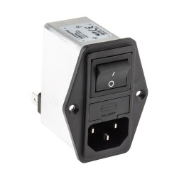 40 pcs - Schaffner 6A, 250 V ac Male Panel Mount IEC Filter 2 Pole FN284-6-06, Faston 2 Fuse