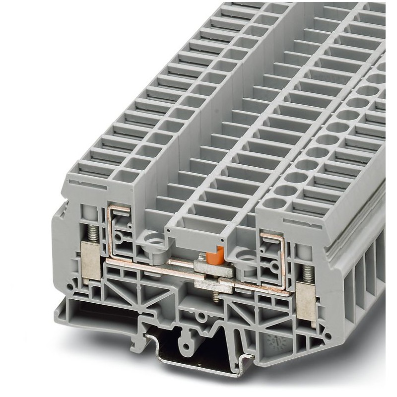1 Box of 50 - Phoenix Contact URTK 6 Series Grey Test Disconnect Terminal Block, 0.5 - 10mm², Single-Level, Screw Termination