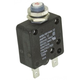 1 pcs - TE Connectivity Thermal Circuit Breaker - W58 Single Pole 50 V dc, 250V ac Voltage Rating, 12A Current Rating