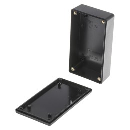 1 pcs - Hammond 1591 Series Black Flame Retardant ABS Enclosure, IP54, Black Lid, 113 x 63 x 28mm