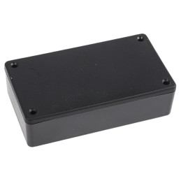 1 pcs - Hammond 1591 Series Black Flame Retardant ABS Enclosure, IP54, Black Lid, 113 x 63 x 28mm