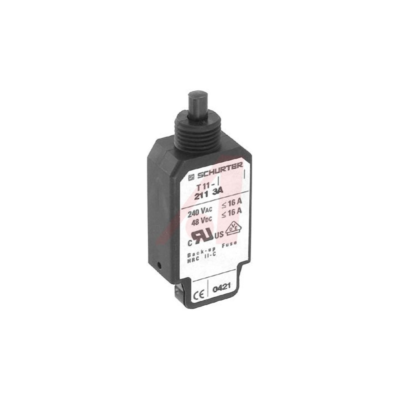 1 pcs - Schurter Thermal Circuit Breaker - T11-211 Single Pole 48 V dc, 240V ac Voltage Rating Panel Mount, 3A Current Rating