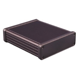 1 pcs - Hammond 1455 Series Black Aluminium Enclosure, IP54, Black Lid, 120 x 103 x 30.5mm